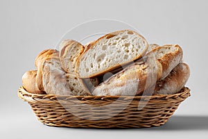 Sliced Artisan Bread in Rustic Stack