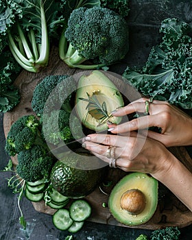 Sliced avocado on plain background