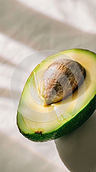 Sliced avocado on plain background