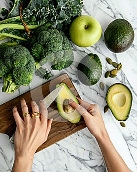 Sliced avocado on plain background