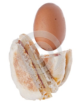 Sliced Bacon, Egg and Cheese Breakfast Sandwich