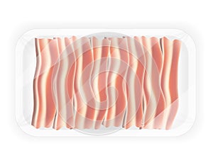 Sliced bacon in the package vector illustration