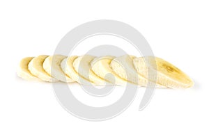 sliced bananas on a white