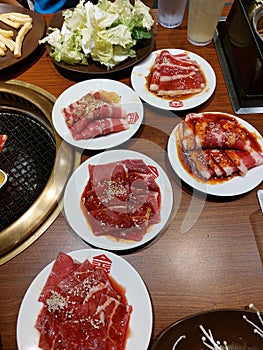 Sliced beef at the restaurant