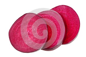 sliced beetroot isolated on a white background