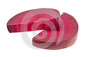 sliced beetroot isolated on a white background