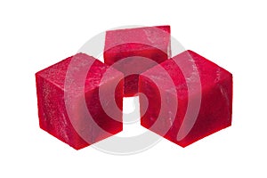 Sliced beetroot isolated on a white background