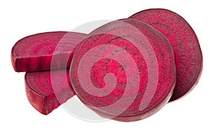 sliced beetroot isolated on a white background