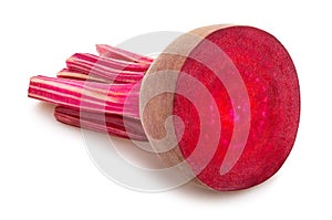 Sliced beetroot path isolated