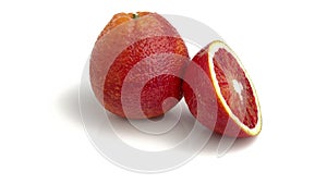 Sliced blood orange fruit isolated