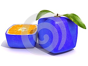 Sliced blue citric fruit