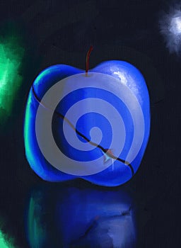 Sliced Blue Fruit - Digital Painting
