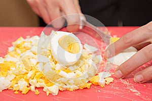 Sliced boiled egg