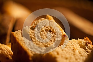 Sliced bread closeup