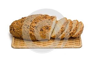 Sliced bread isolated on white