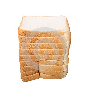 Sliced bread isolated on white background, clipping paths