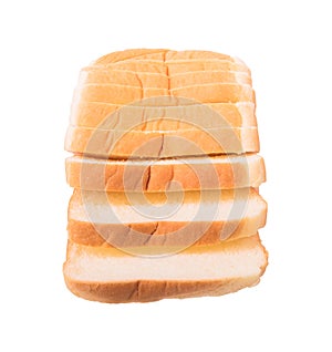 Sliced bread isolated on white background, clipping paths