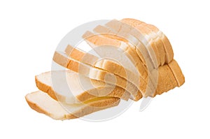 Sliced bread isolated on white background, clipping paths