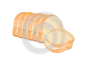 Sliced bread.White bread vector illustration.