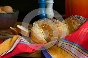 Sliced breadloaf on a kitchen table