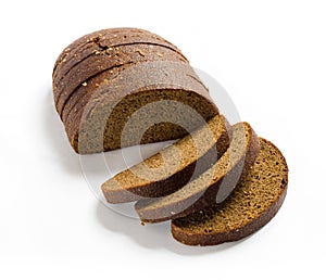 Sliced brown rye bread