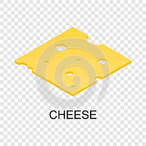 Sliced cheese icon, isometric style