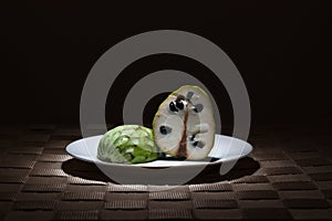 Sliced Cherimoya