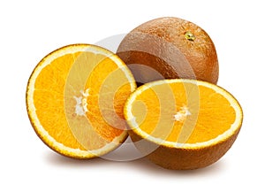 sliced chocolate oranges path isolated