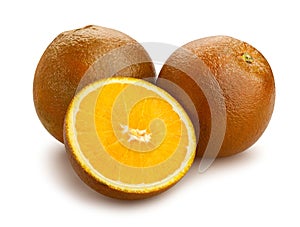 sliced chocolate oranges path isolated