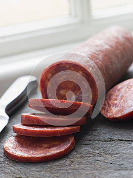 Sliced Chorizo Sausage photo