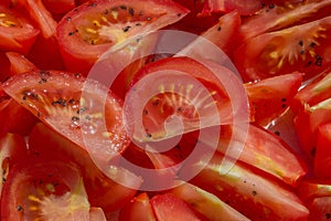 Sliced chunk tomatoes