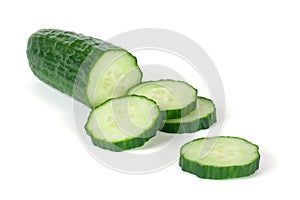 The sliced cucumber