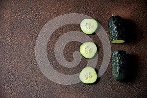 Sliced cucumber on a table