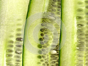 Sliced cucumbers background