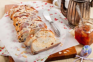 Sliced Easter Braided Sweet Bread