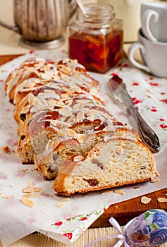 Sliced Easter Braided Sweet Bread