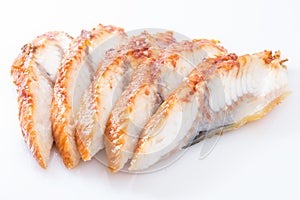 Sliced eel isolated