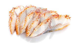 Sliced eel isolated