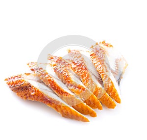 Sliced eel isolated