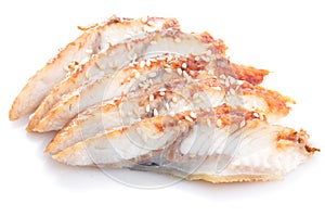 Sliced eel isolated