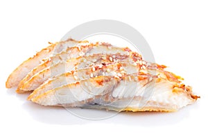 Sliced eel isolated