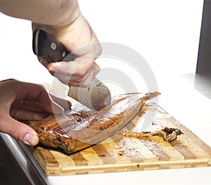 Sliced eel processing