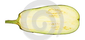 Sliced eggplant isolated on white background