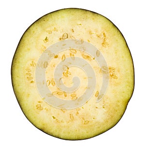 Sliced eggplant isolated on a white background