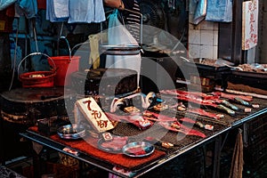 Sliced fish pieces on fish market in HongKong, China