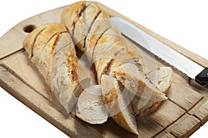 Sliced french baguette bread