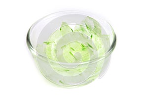 The sliced of fresh aloe vera