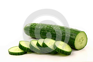 Sliced fresh cucumber