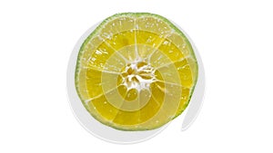 Sliced of fresh Lime  on white background photo