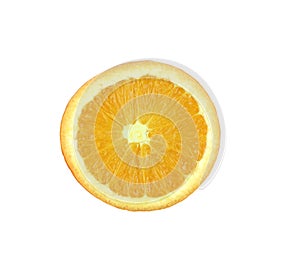 Sliced fresh mandarin oranges isolated on white